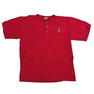 Vtg Disney Designs Men's S/MD Embroidered Goofy Golf Short Sleeve Henley Single‎